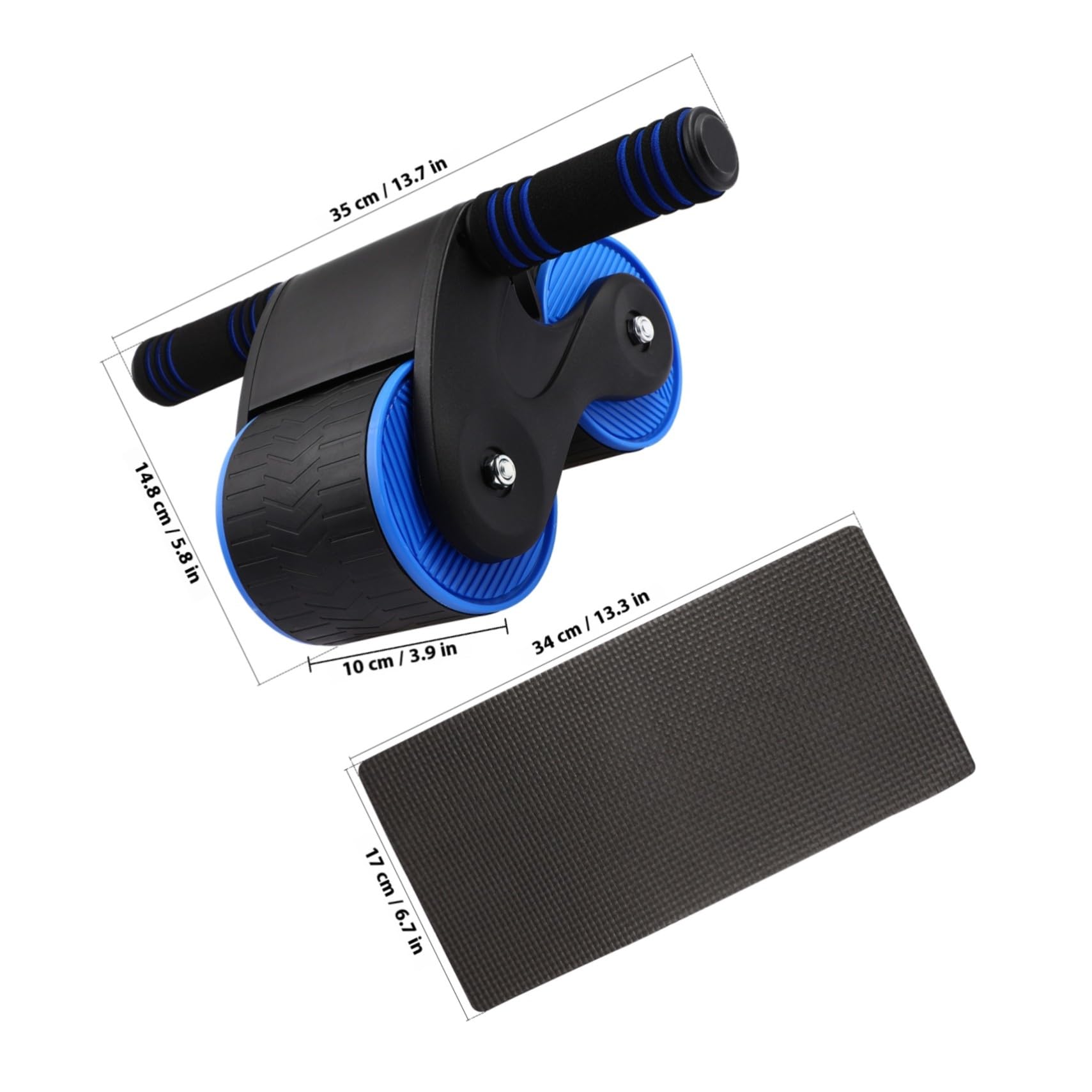 NOLITOY Rodillo Ab de Rebote Automático con Alfombrilla para Rodillas para Entrenamiento Abdominal Rueda Abdominal de Fitness para Ejercicios Casa Color Aleatorio