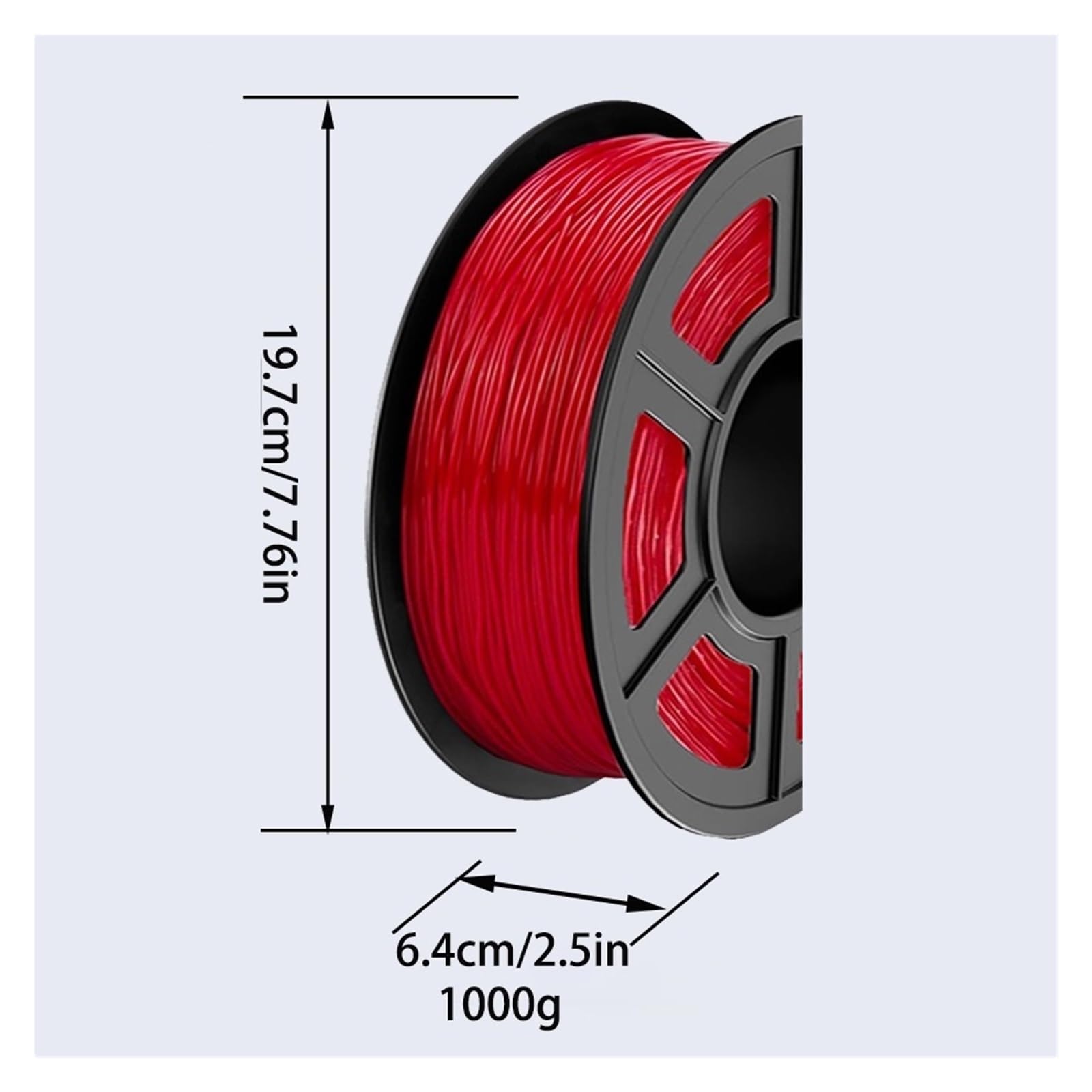 Rollo flexible de filamento TPU 1,75 mm, impresora 3D suave 95A, carrete kg, se adapta a la mayoría FDM(LIGHT G 1000g)