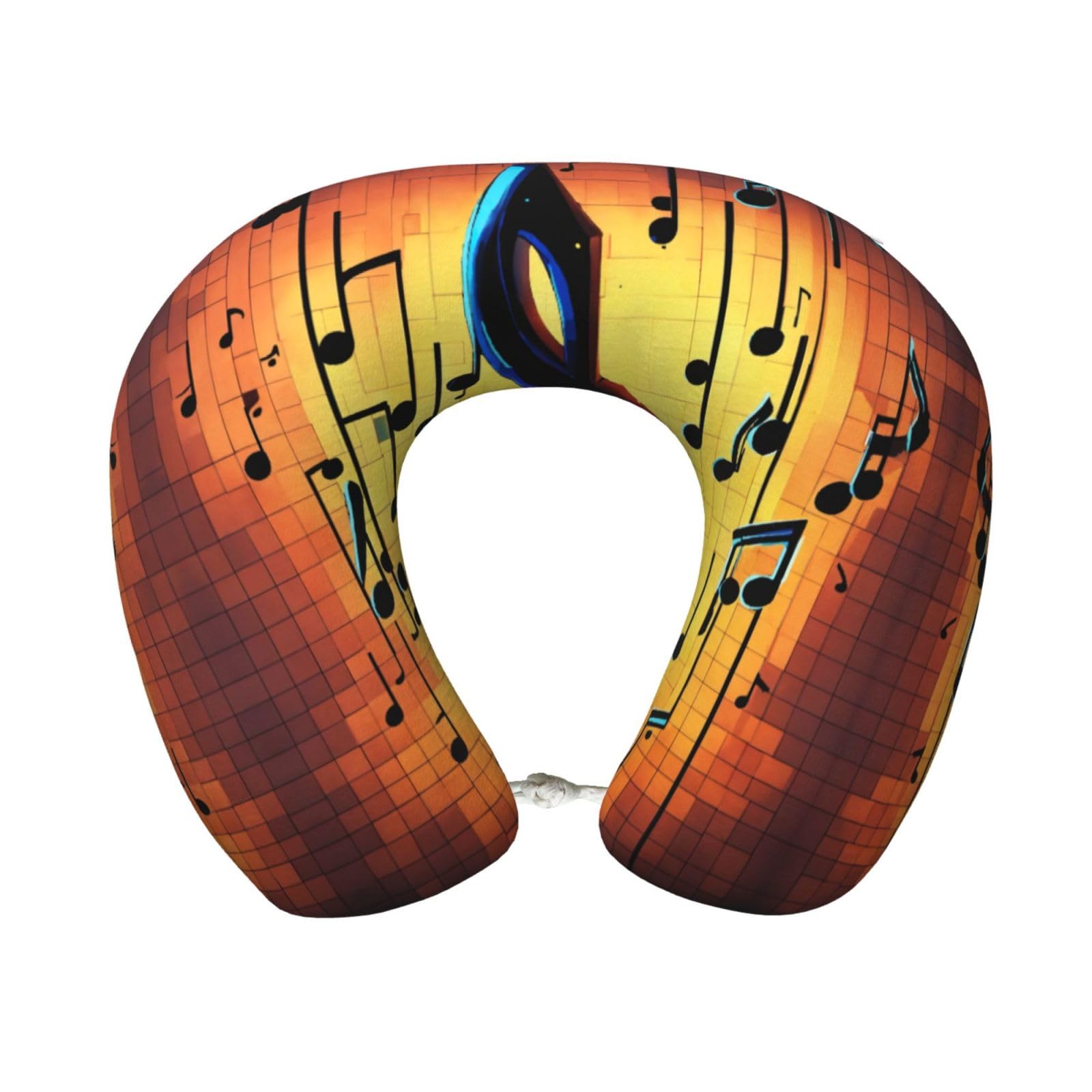 peiyeety Music Note Print Custom U-Shaped Pillow,Memory Foam Cervical Neck Travel Pillow,for Home,Camping,Travelling