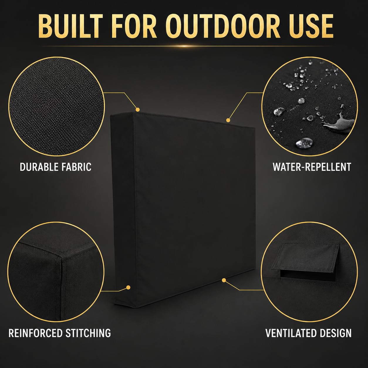 Copertura TV Esterna Anti-UV per televisore a Parete | Aiuta a proteggere il televisore da sole, pioggia leggera, polvere e polline con tessuto idrorepellente traspirante