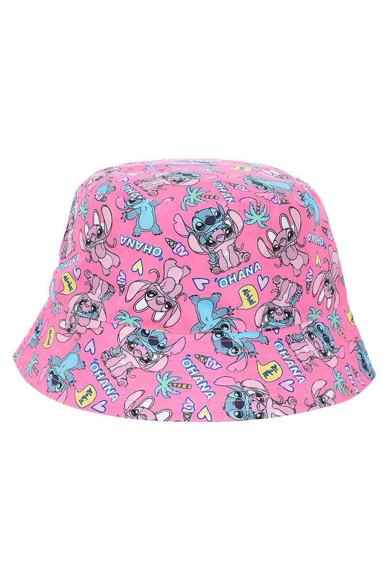 Disney Stitch Gorro para Niñas, Diseño Ohana Stitch y Angel Gorra de Pescador, Gorra de Verano Infantil Regalo para Niñas