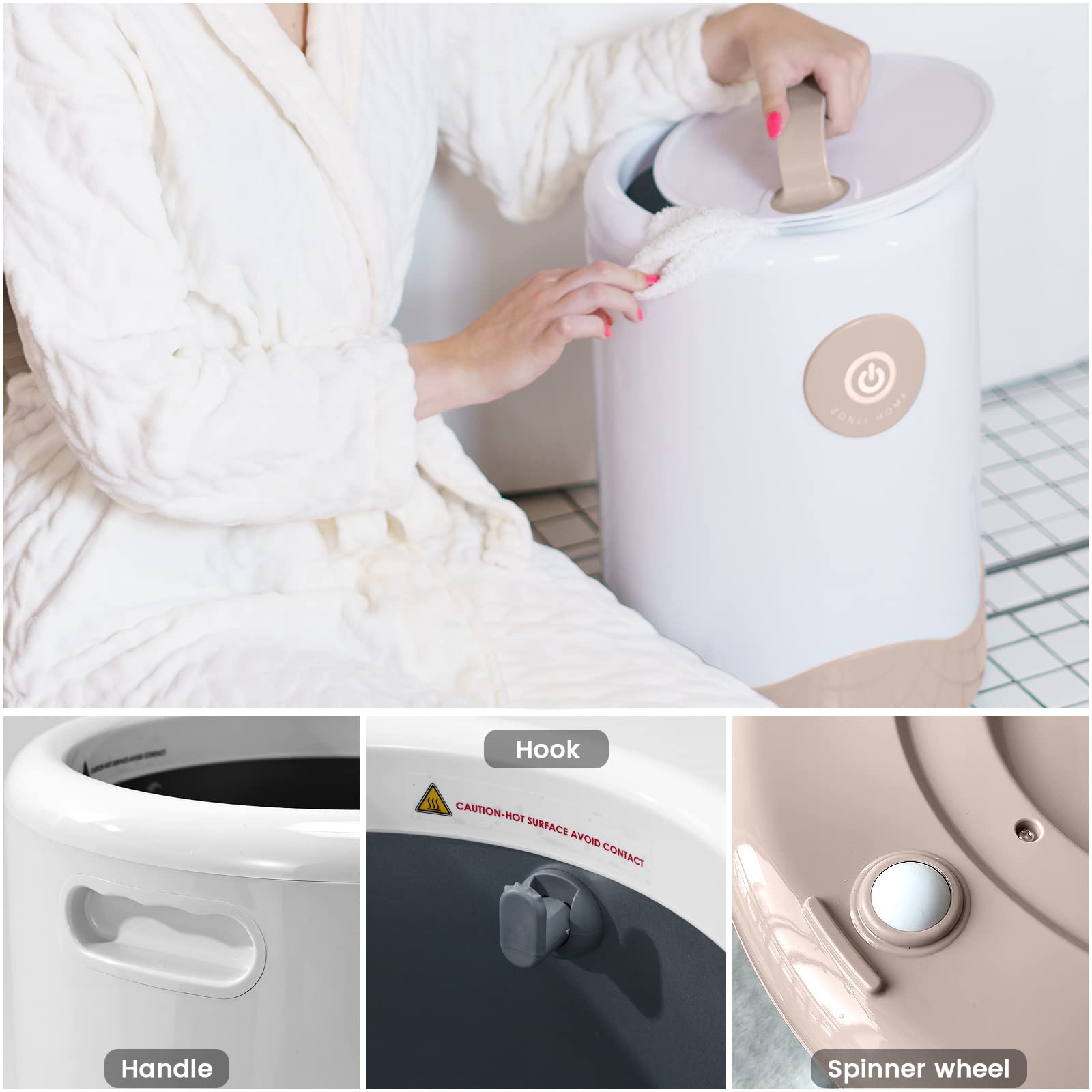 ZonLi Towel Warmer - Luxury Towel Warmers for Bathroom, 1 Min Fast Heating,  4 Timer Settings, 1 Hour Auto Off, Fits Up to 2 Oversize Towels, Blankets,  PJs, Best Gift for Her (Light Camel) : Home u0026 Kitchen - Amazon.com
