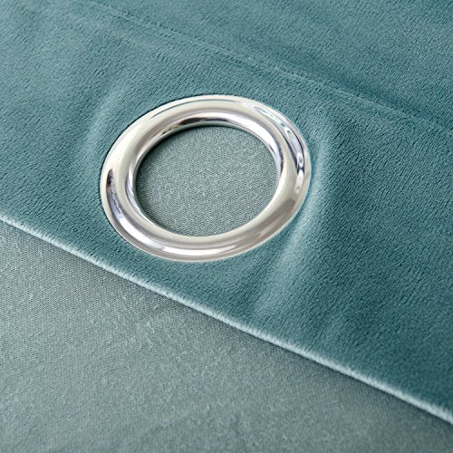 Chadmade Solid Matt Heavy Velvet Curtain Drape Panel Super Soft Nickel Grommet Teal 50Wx96L Inch (Set Of 2 Panels) Leon Collection Theater| Bedroom| Living Room| Hotel #TOP7