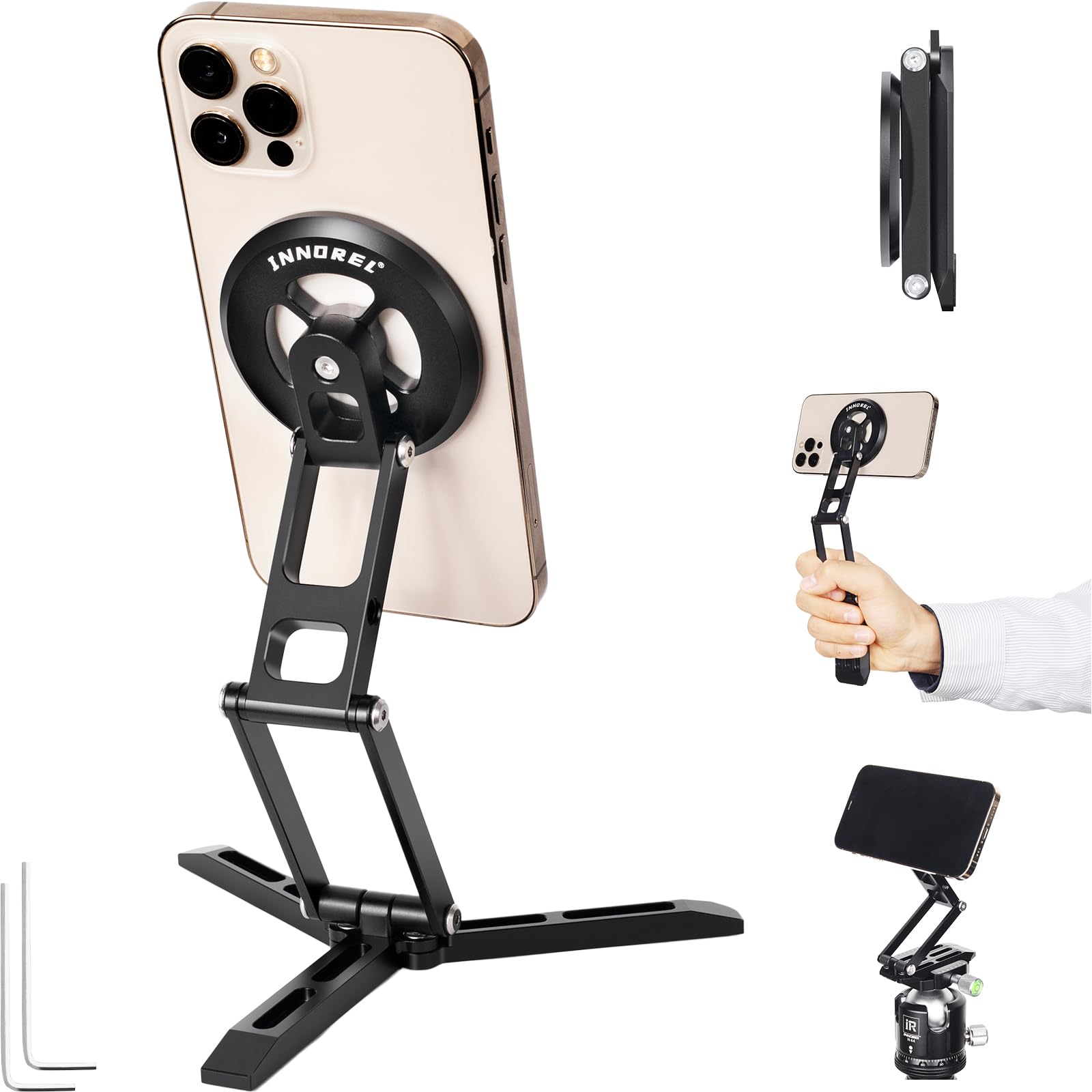 Soporte magnético para trípode INNOREL MS6 de aluminio con placa Arca-Swiss 8