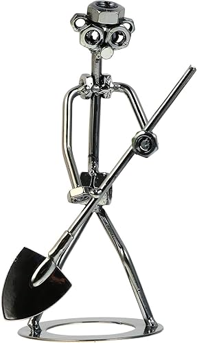 BESPORTBLE Decoración creativa de escritorio, figura de metal de hierro, adornos de estatua de riego, modelo vintage de decoración de escritorio,