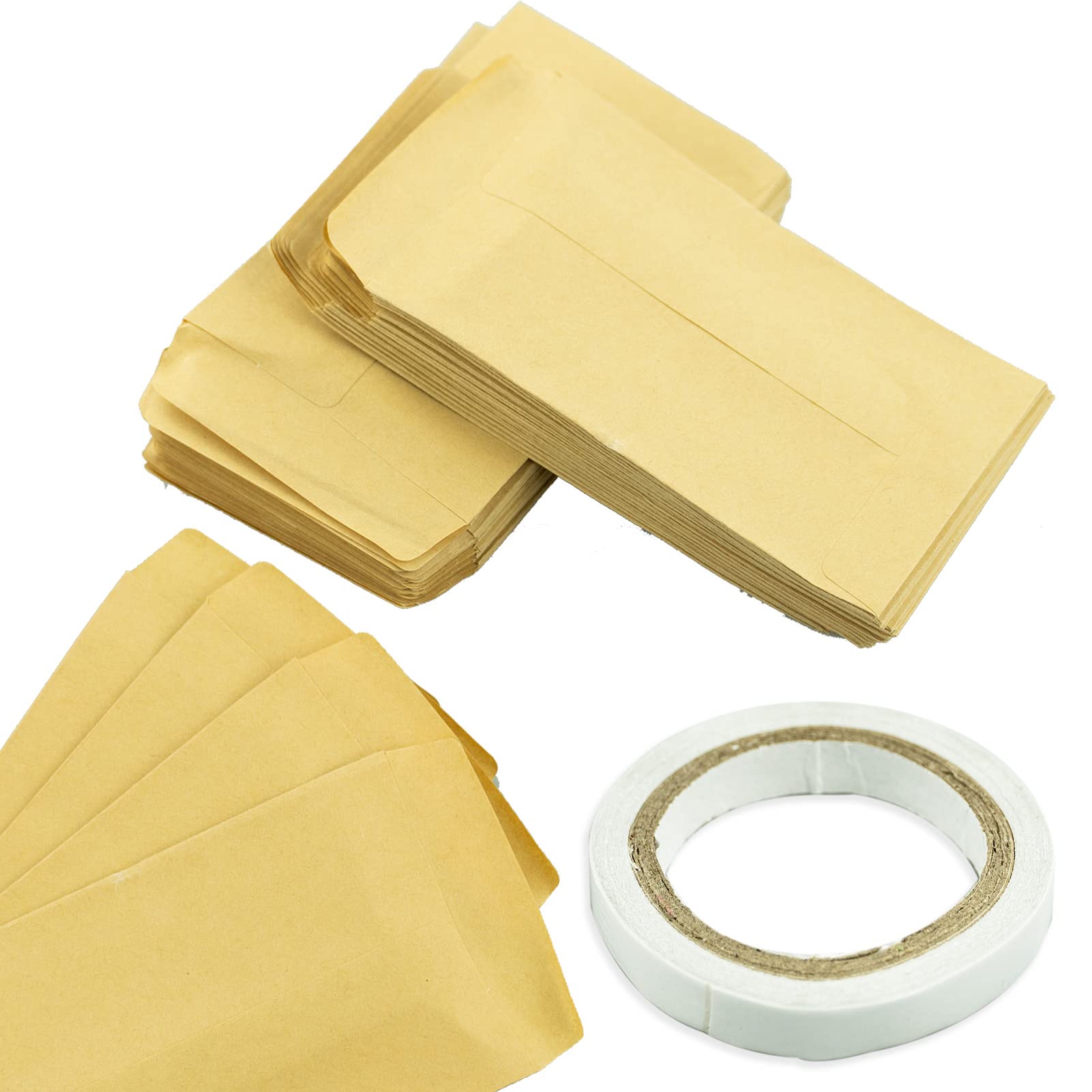 Mini Seed Envelopes 100 Pcs Small Brown Envelopes, Kraft Paper Coin Packets for Storing Small Items Seeds Coins Wages Notes Beads 6 x 10 cm (2.4 x 3.9 inch)