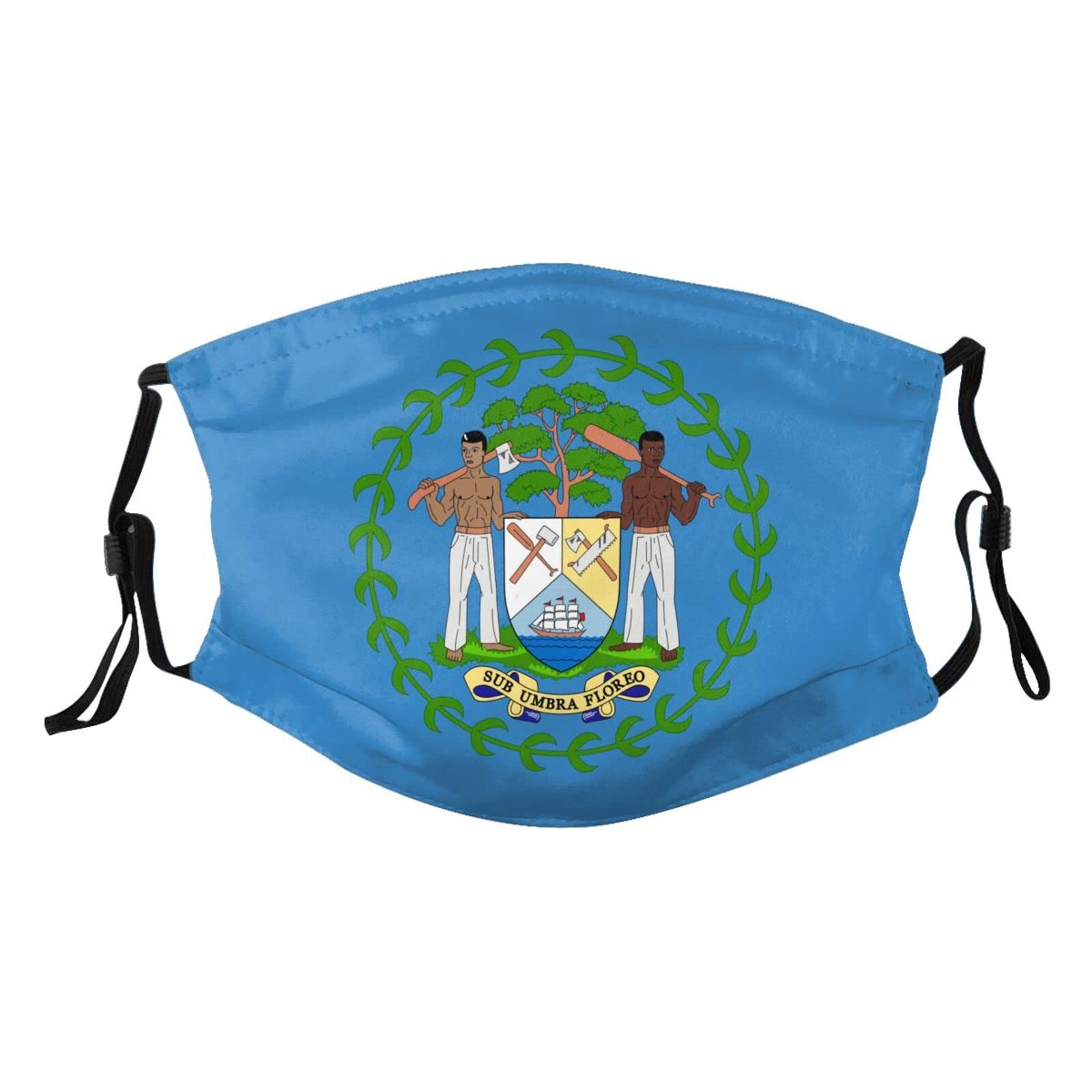 Coat of Arms of Belize Mask Protect Respiratory System Breathe with Peace of Mind Black