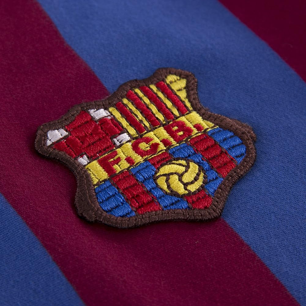 Copa - Camiseta - Fútbol - Hombre - FC Barcelona Capitán Retro - Manga Corta - Azul/Rojo - 100% algodón orgánico