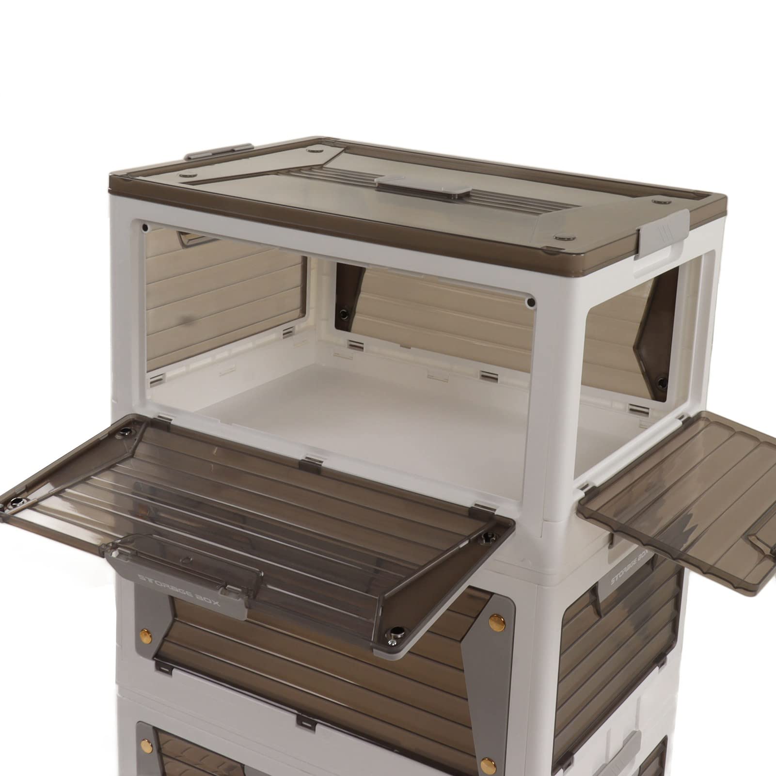 Pojemniki do przechowywania z kółkami, ze składanym i układanym w stosy materiałem PP, do organizowania bagażnika samochodu kempingowego w domu, nowoczesny design (5 Layers)
