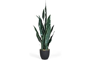 Goplus 36" Tall Artificial Snake Plant, Realistic Faux Potted Floor Plant for Modern Décor