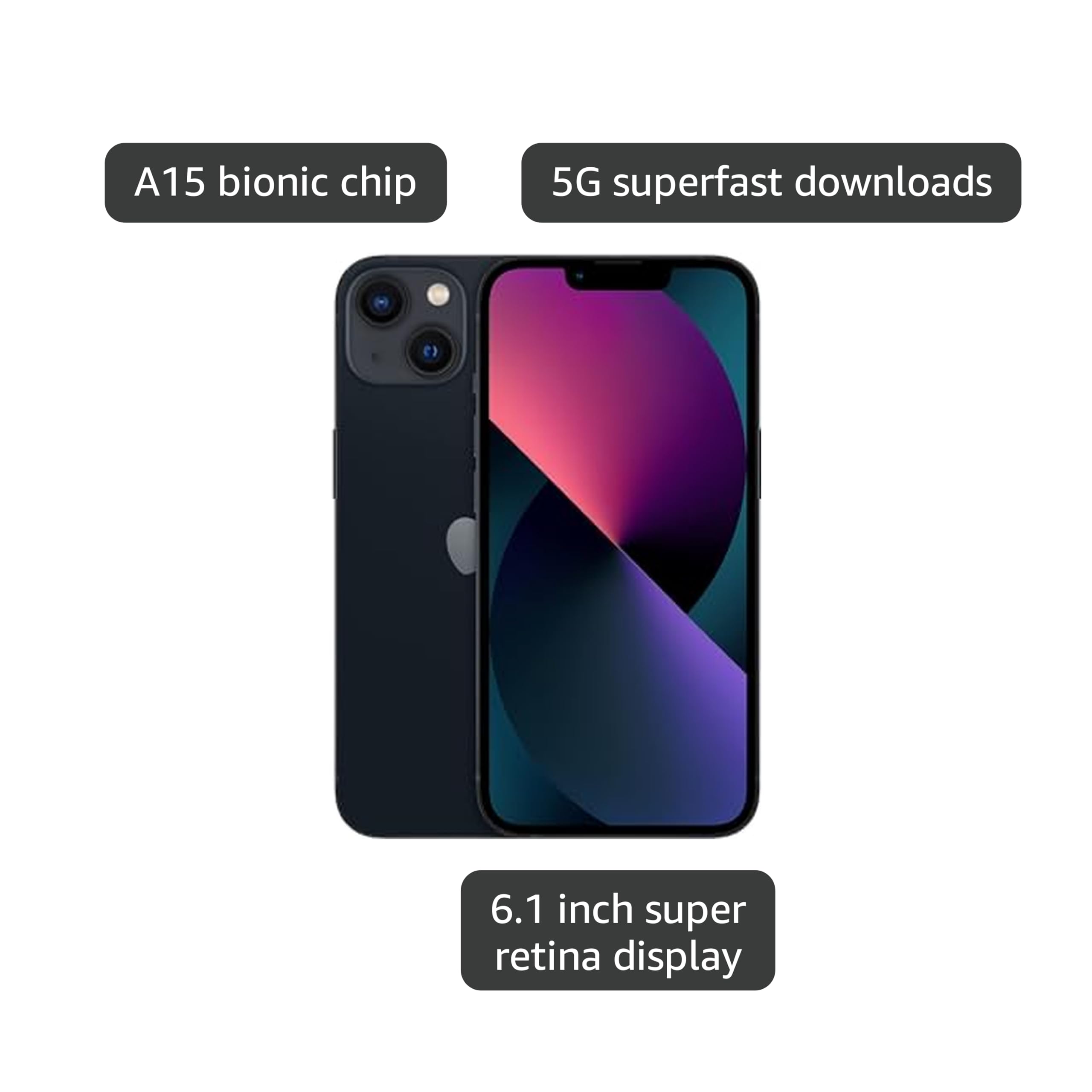 Amazon.com: Apple iPhone 13, 128GB, Midnight - AT&T (Renewed