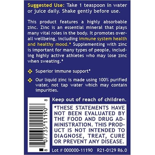 Quantum Zinc - Highly Absorbable Liquid Zinc For Optimal Immune Support & Whole Body Wellness - Immunity Mineral Supplements For The Entire Family - 8 Fl. Oz. Vegan Zinc Supplement #TOP2