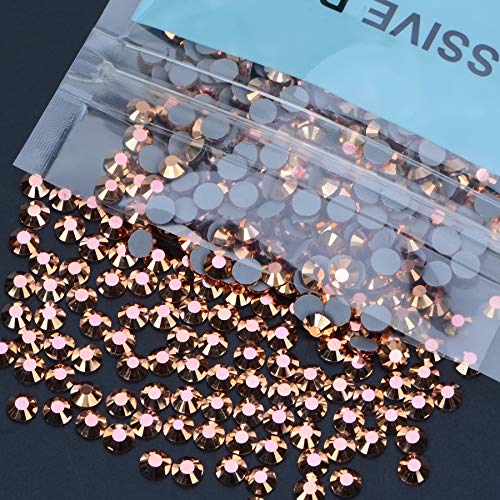 Image of 1500 Pieces Hot Fix Glass Flatback Rhinestones HotFix Round Crystal Gems (Rose Gold, SS16)