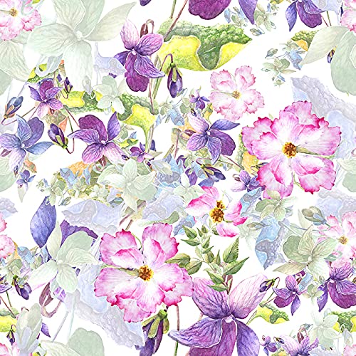 Fotomurale autoadhesivo 152x104 cm con diseño floral de pensamiento violeta 3