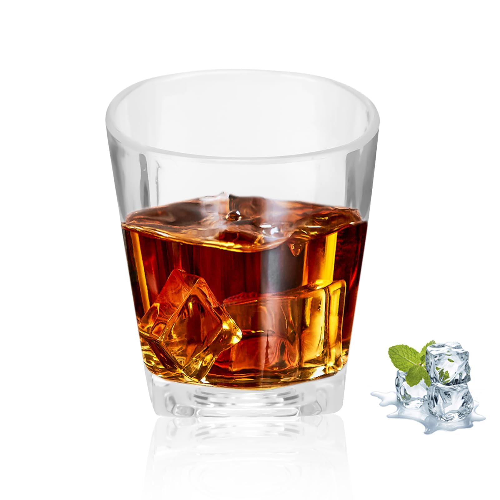 Cyrank 6oz Whiskey Glasses, Acrylic Whisky Cup Unbreakable Wine Tumblers Clear Cocktail Glassware Beer Drinking Cup Whisky Tumblers Vintage Cocktail Drinkware for Bar, Party, Birthday