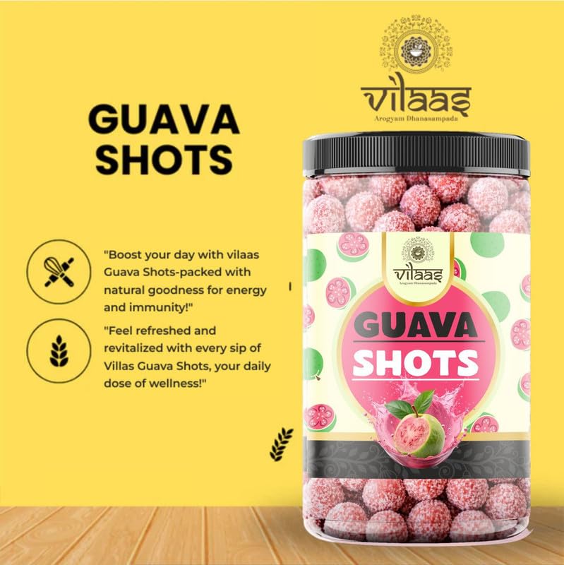Image of VILAAS Guava Shot Mukhwas Candy Balls 300gm | Sweet & Tangy Guava Flavour Mouth Freshener | Traditional After-Meal Treat | Flavoured Mukhwas Snack