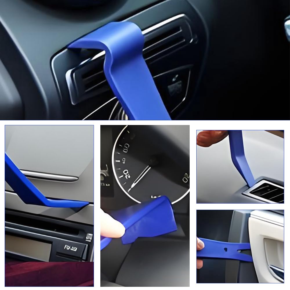 Set di 19 attrezzi per la rimozione del trim e per la rimozione, con clip in plastica, per pannelli, stereo, cruscotto, clip