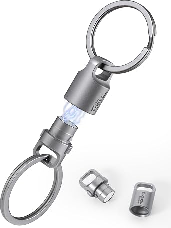 Titanium Quick Release Keychain, Strong Magnetic Keychain for Car Keys, 360 Rotatable, Safely Lock, Rust-Proof