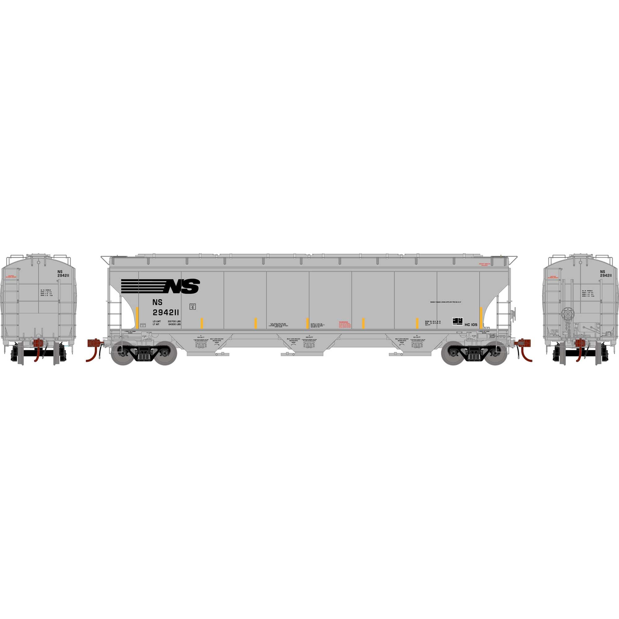 Athearn HO PS-2 2893 3-Bay Covered Hopper SSW #76098 ATHG73628 HO Rolling Stock