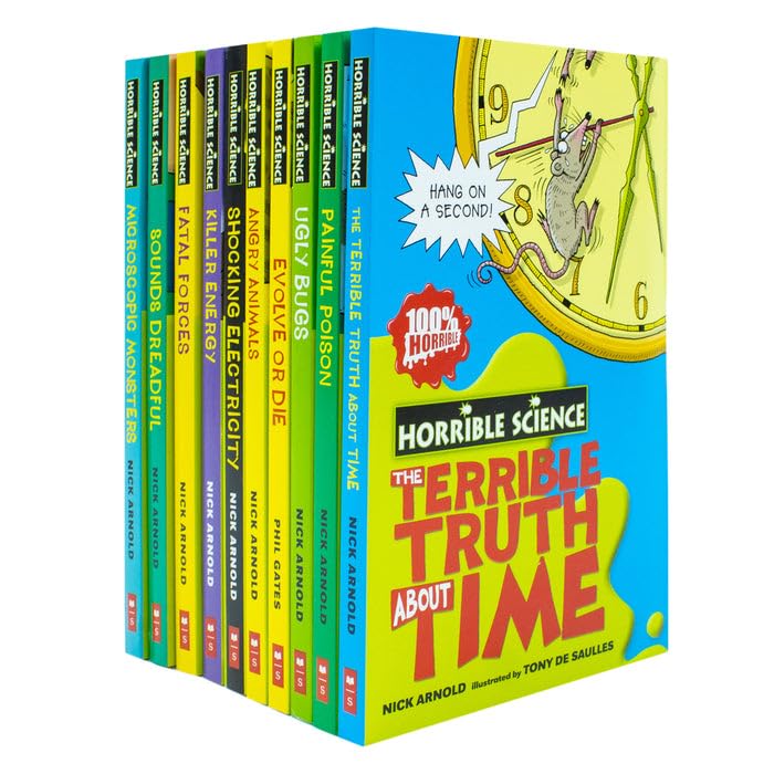 Horrible Science 10 Books Collection Set (Sounds Dreadful, Angry Animals, Killer Energy, Painful Poison, Evolve or Die, Ugly Bugs, Fatal Forces, Shocking Electrcity, Microscopic Monsters & MORE) Paperback – 1 Jan. 2015