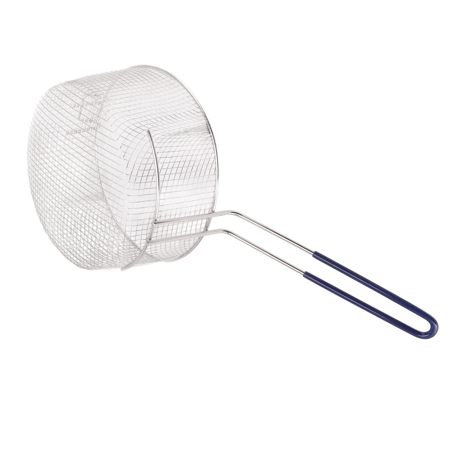 Red para Freír, Cesta para Freír con Mango Largo, Lavable, Resistente Al óxido, Resistente a la Carga, Acero Inoxidable, 23 Cm para Nuggets de Pollo (Mango de goma)