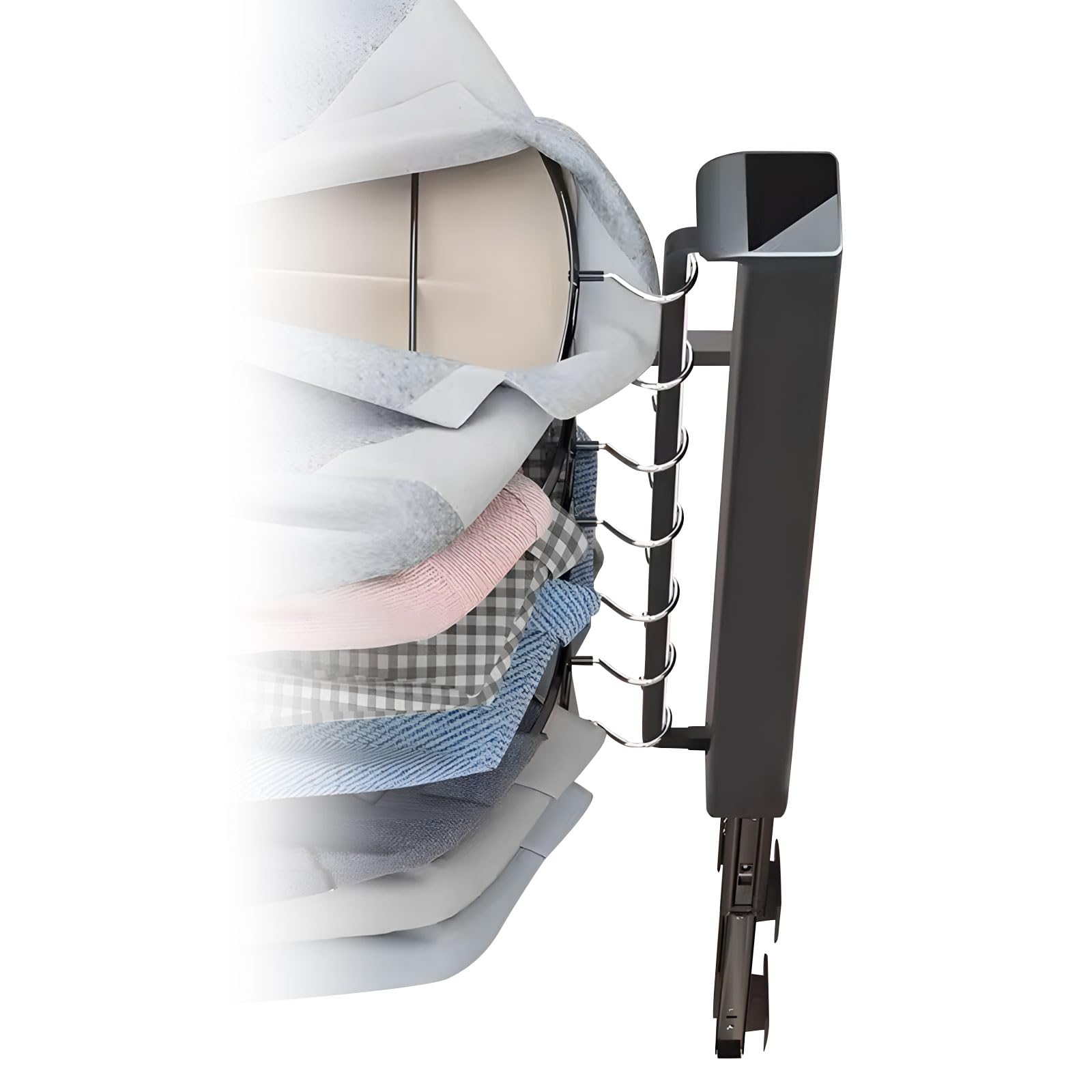 Space Efficient Retractable Black Hanging Post with Noiseless Movement for Bedroom Hotel Fashion Telescoping Track