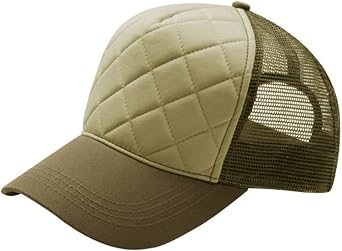 G Mens Argyle Pattern Fashion Quilted Mesh Trucker Adjustable Cap