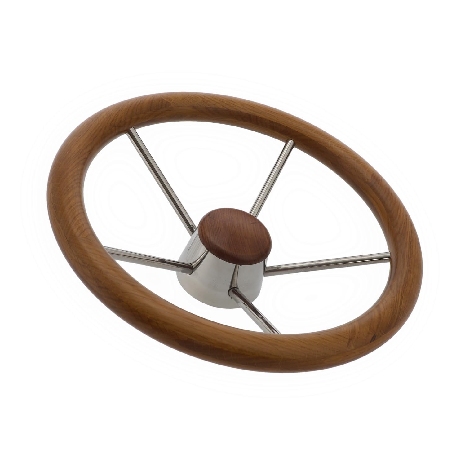 Steuerrad Bootslenkrad Lenkrad, 355 mm, 5 Speichen, Edelstahl/Teak