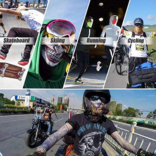 Image of JOEYOUNG Skull Face Mask UV Sun Dust Neck Gaiter Bandana Headwear Motorcycle