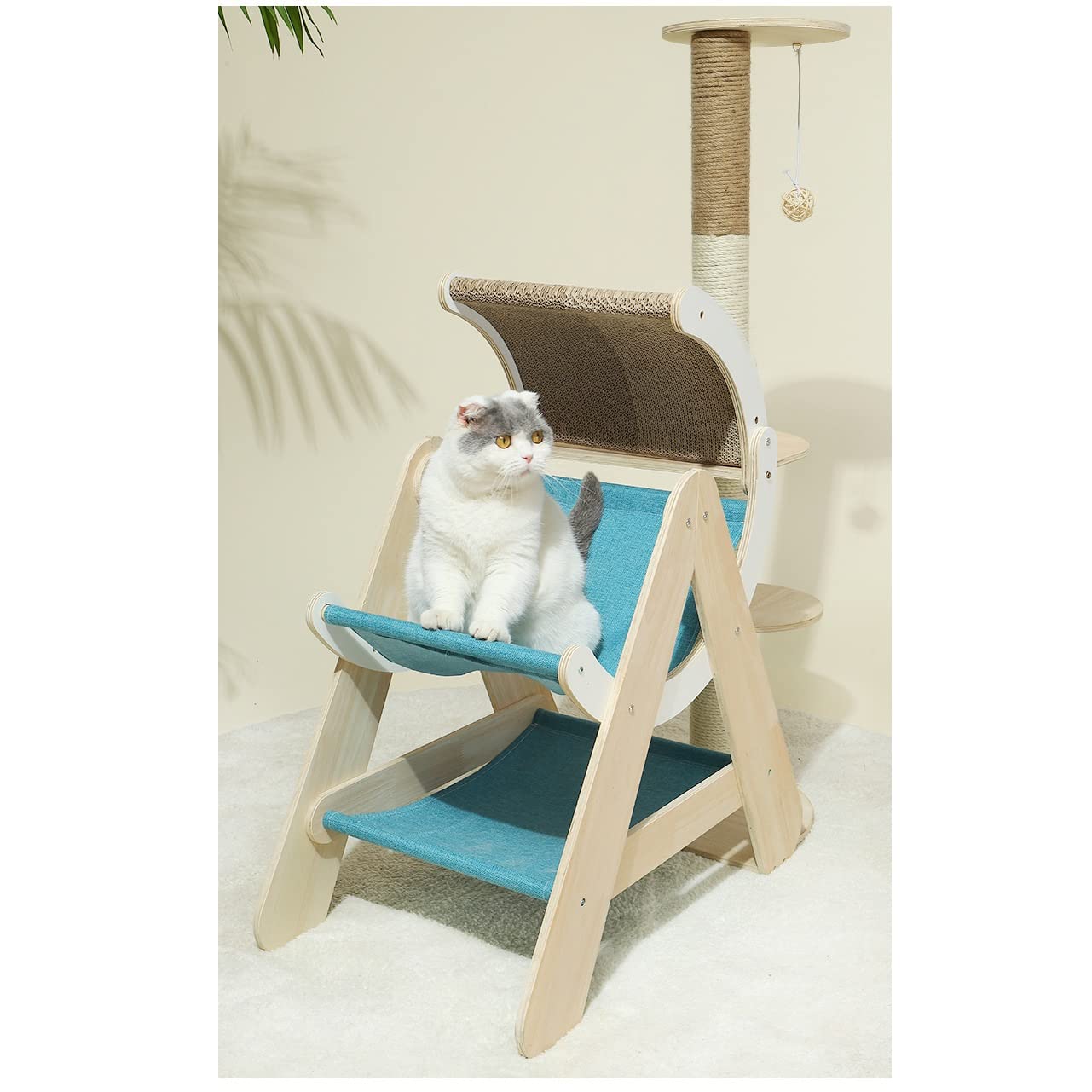 Katzenbrücke Klettergerüst Holz Haustier Katzenbaum Haus Bett Hängematte Sisal Kratzbaum Katzenmöbel Katzenspielzeug Katzenregale
