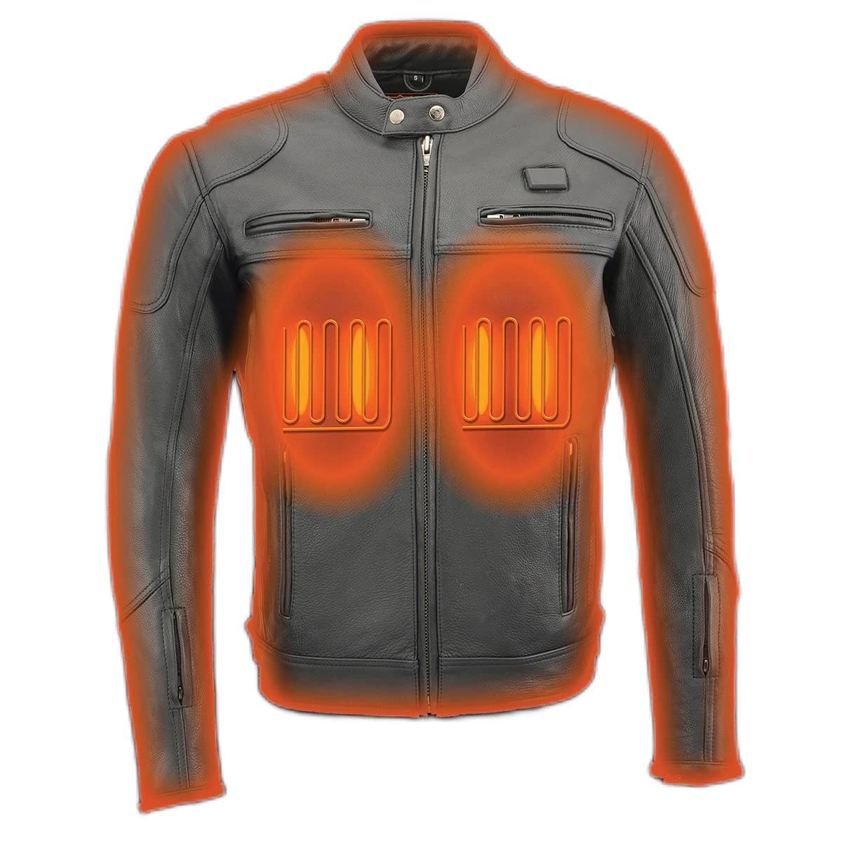 Milwaukee Leather Men's Vented Scooter Jacket with Heated Technolog