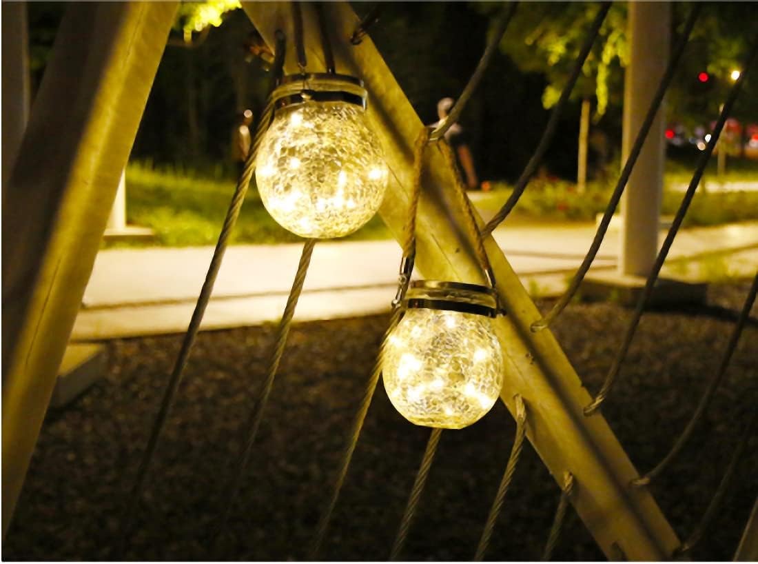Ulalaza 2Pcs Solar Outdoor Hanging Lanterns with Handle Retro Solar Lights Patio Decor Patio IP65 Waterproof Yard Art Garden Accessories Outdoor Decorations for Christmas Porch Lawn