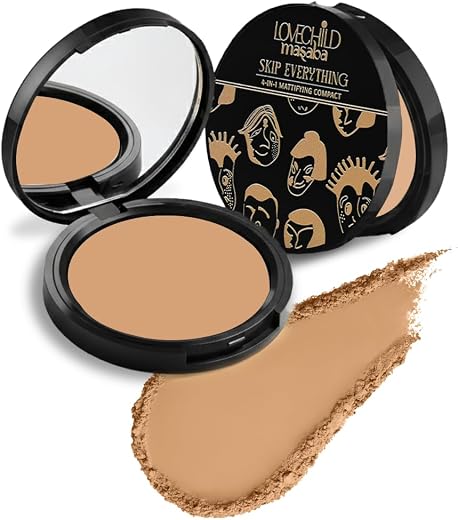 Lovechild Masaba Skip Everything Mattifying Compact Powder, Perfect Matte Finish, Oil Control, Pore Blurring &amp; Skin Repai...