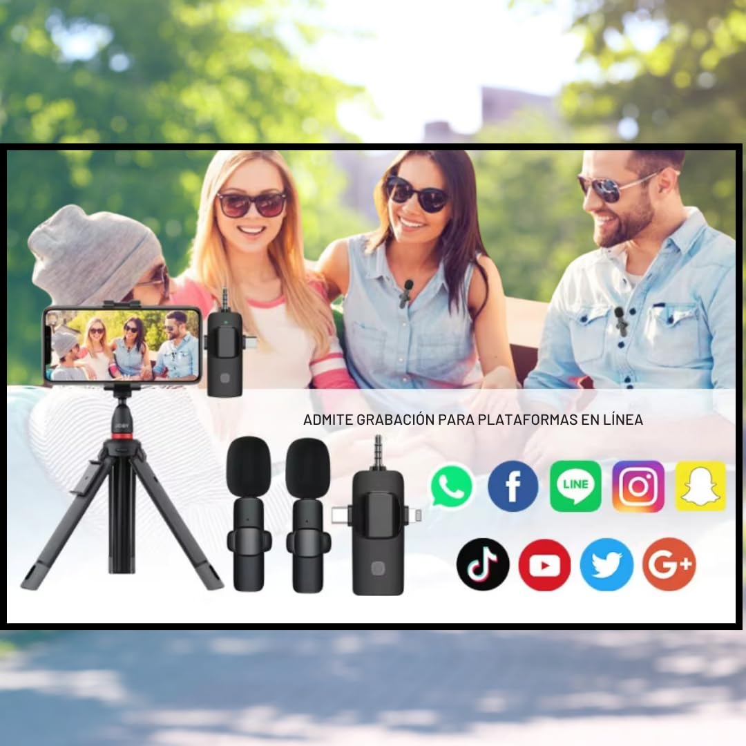 [InnovaNest] Microfono Inalambrico - Ideal para Android e iOS y Streaming, Microfono Solapa para Podcast, Micro para Grabaciones de Voz y Producciones Profesionales (microfone wireless profissional)