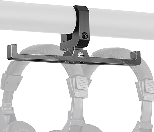KEMIMOTO UTV Headset Hanger Fits 1.5"-2" Roll Cage, Aluminum Dual UTV Hanger for Headset Helmet, UTV Roll Bar Mount Compatible with Can-Am X3, Polaris RZR Ranger, Teryx, Rhino Wolverine