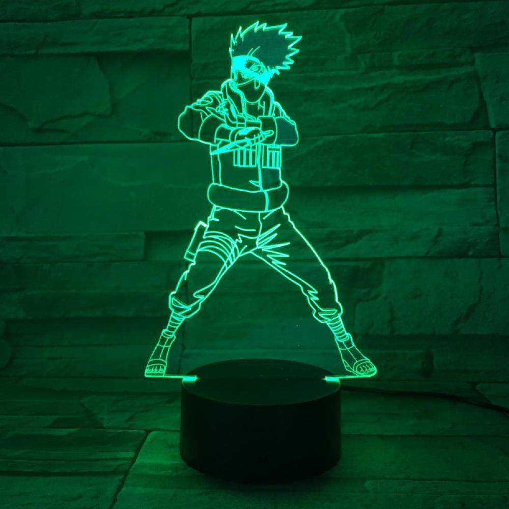 3D Illusion Lamp LED Night Light Japan Manga Naruto Kakashi Action Figure Bedroom Decoration Friend Holiday Gift Table Lamp Anime