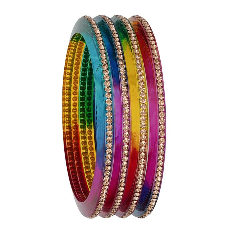 Barrfy Collections Plastic Stones Bangles Set (Pack of 4 Bangles)-Multicolour, 2.10 (B0CJ7482GQ) Amazon Price History, Amazon Price Tracker