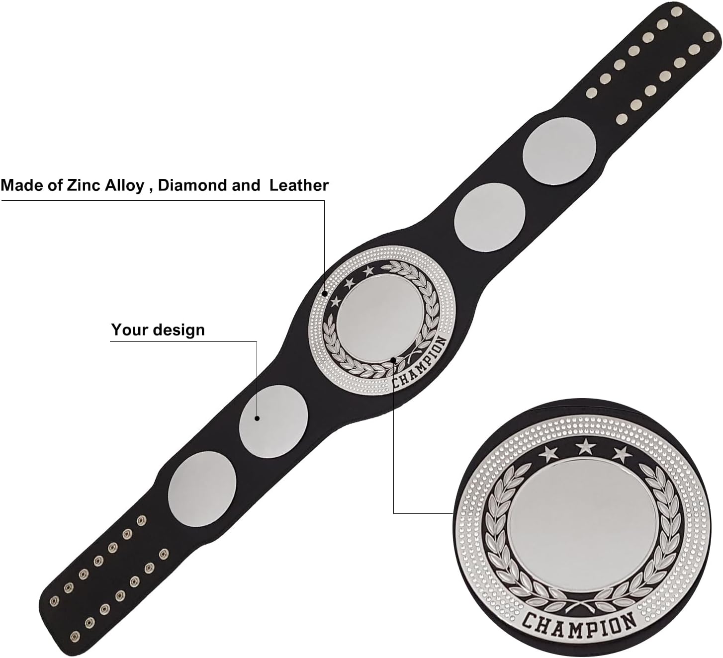 Championship Belt Adult Customized Wrestling Championship Belt, Blank Championship Belt, and Award of the Championship Belt