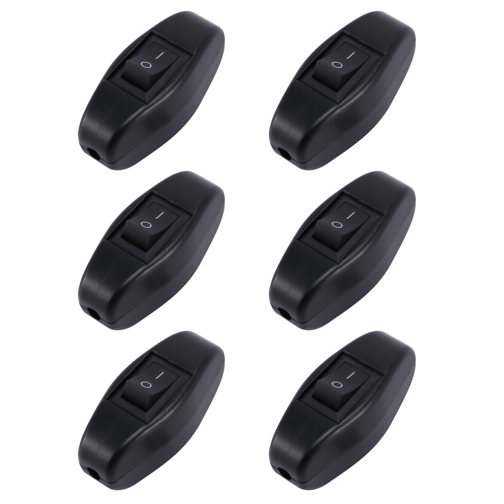 Jnchdghwa Black 6X Bedroom On Off Button In Line Switch 6A/250Vac 10A/125Vac