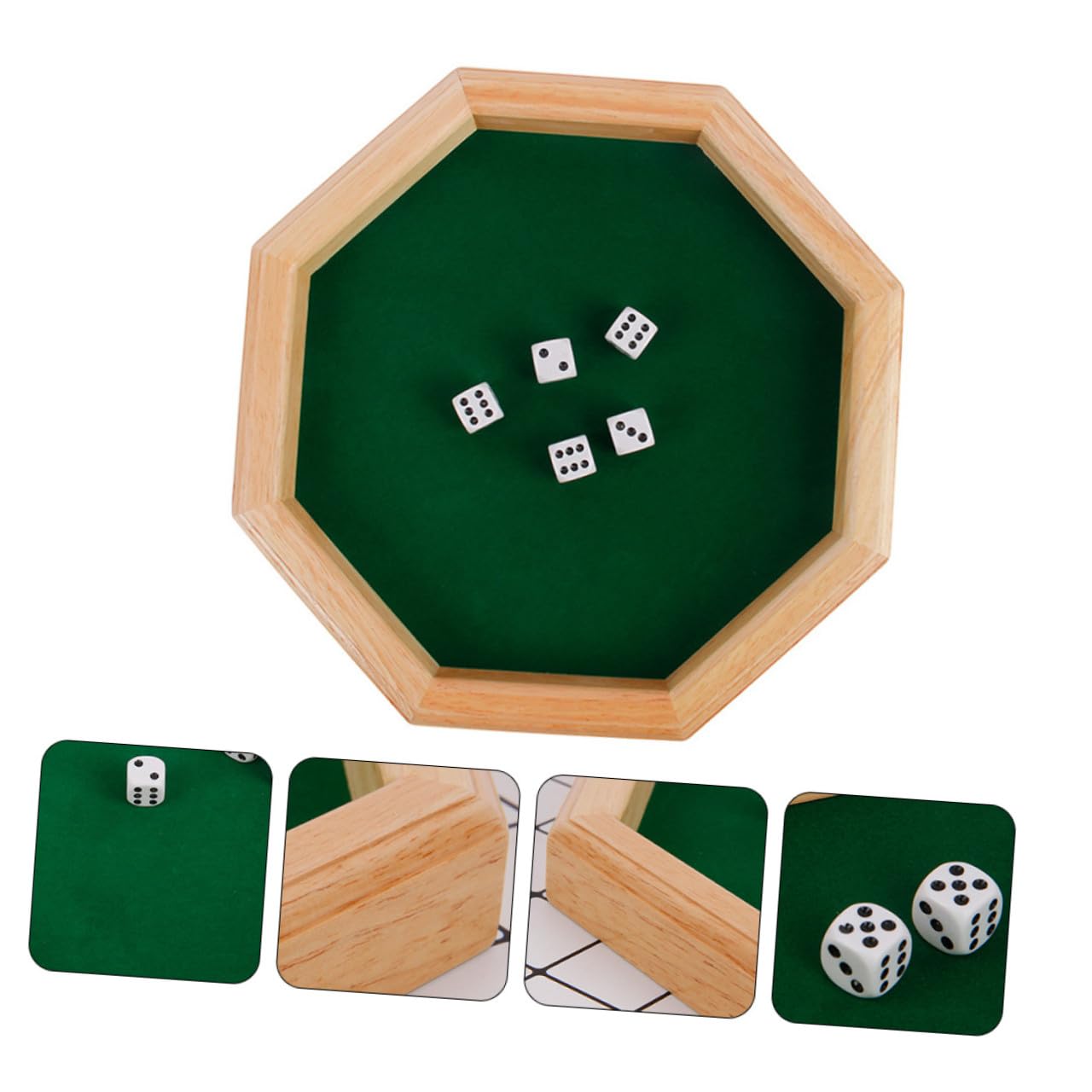 WOONEKY Jeux de Dés de Bar en Bois Vert Célébration Halloween pour Soirées