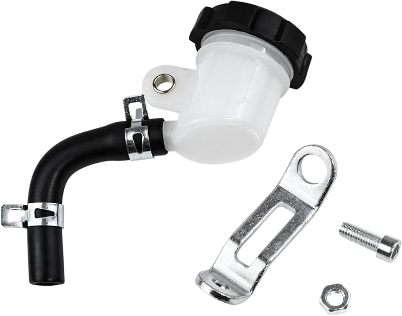 Kit de depósito de líquido del cilindro maestro del embrague remoto, copa de aceite hidráulico de motocicleta de 38 mm con manguera y soporte de montaje, reemplazo universal para sistemas de embrague o freno trasero