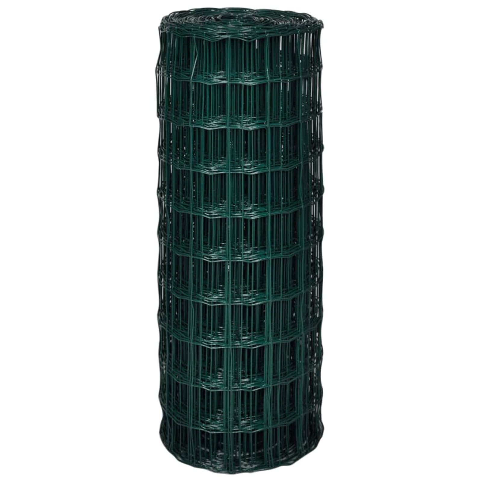 Tidyard Recinzione,Rete,in Acciaio,Rivestito PVC,Verde,25x1 m,Recinzione da Giardino,Recinzione in Rete Acciaio,Rete Recinzione in Acciaio,Recinzione in Metallo 10 m