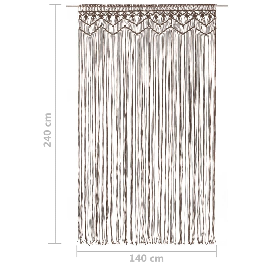 Tomostar Rideau Macramé, Tapisserie Murale Rideau de Porte Taupe 140x240 cm Coton