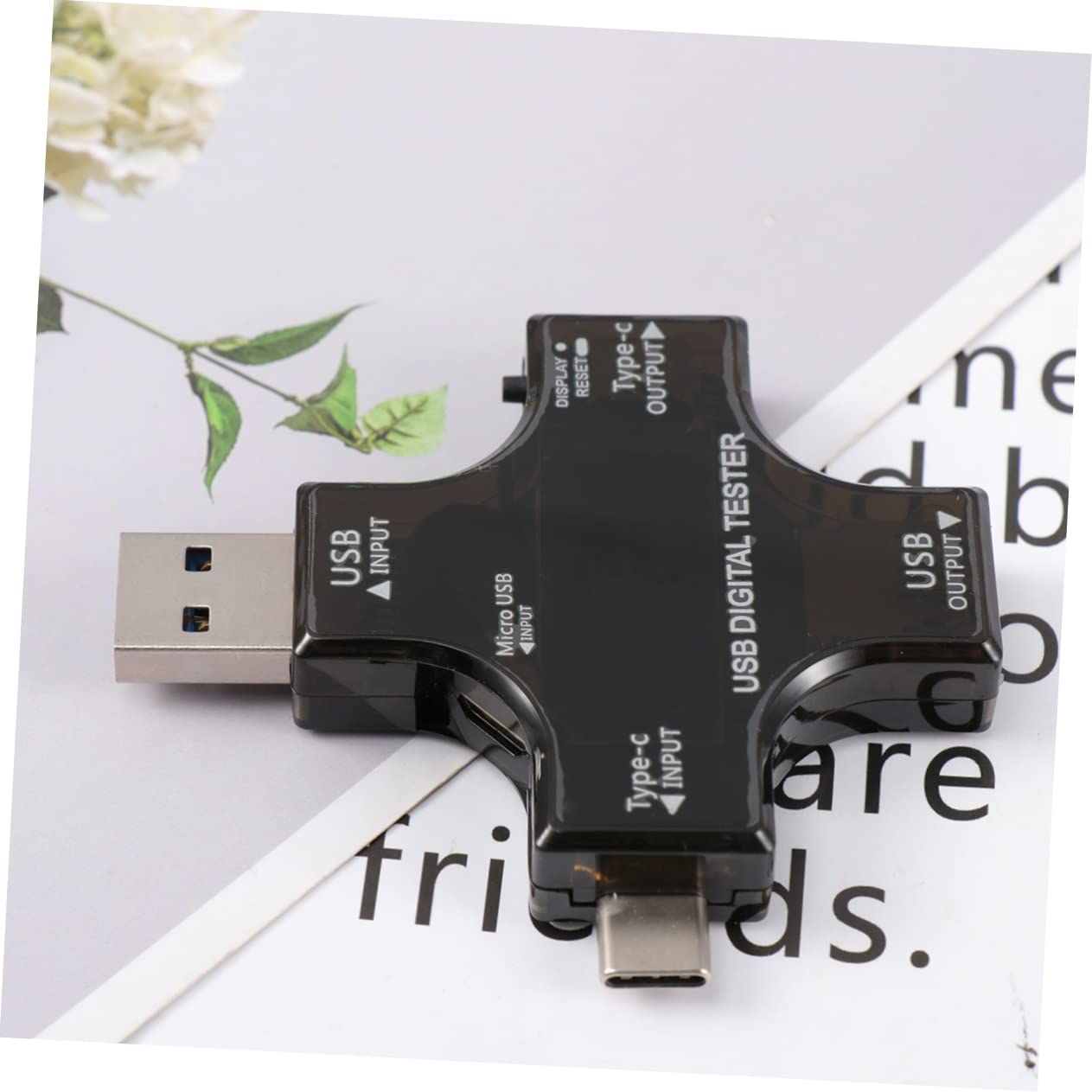 USB Tester Typ-c mit Farbdisplay, 1 Stück, Schwarzer Kunststoff
