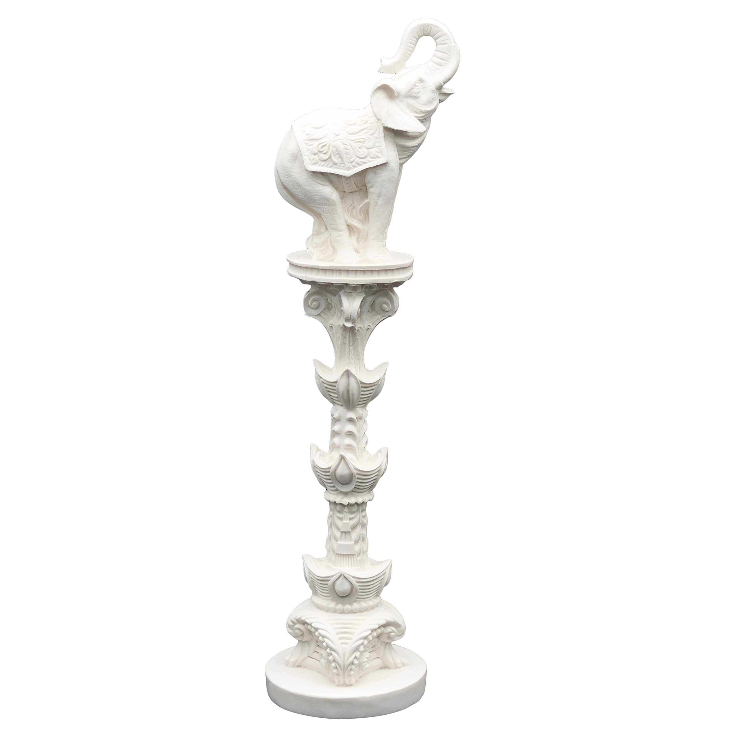 HelceeAlabaster Elephant Tower Statue 13 in