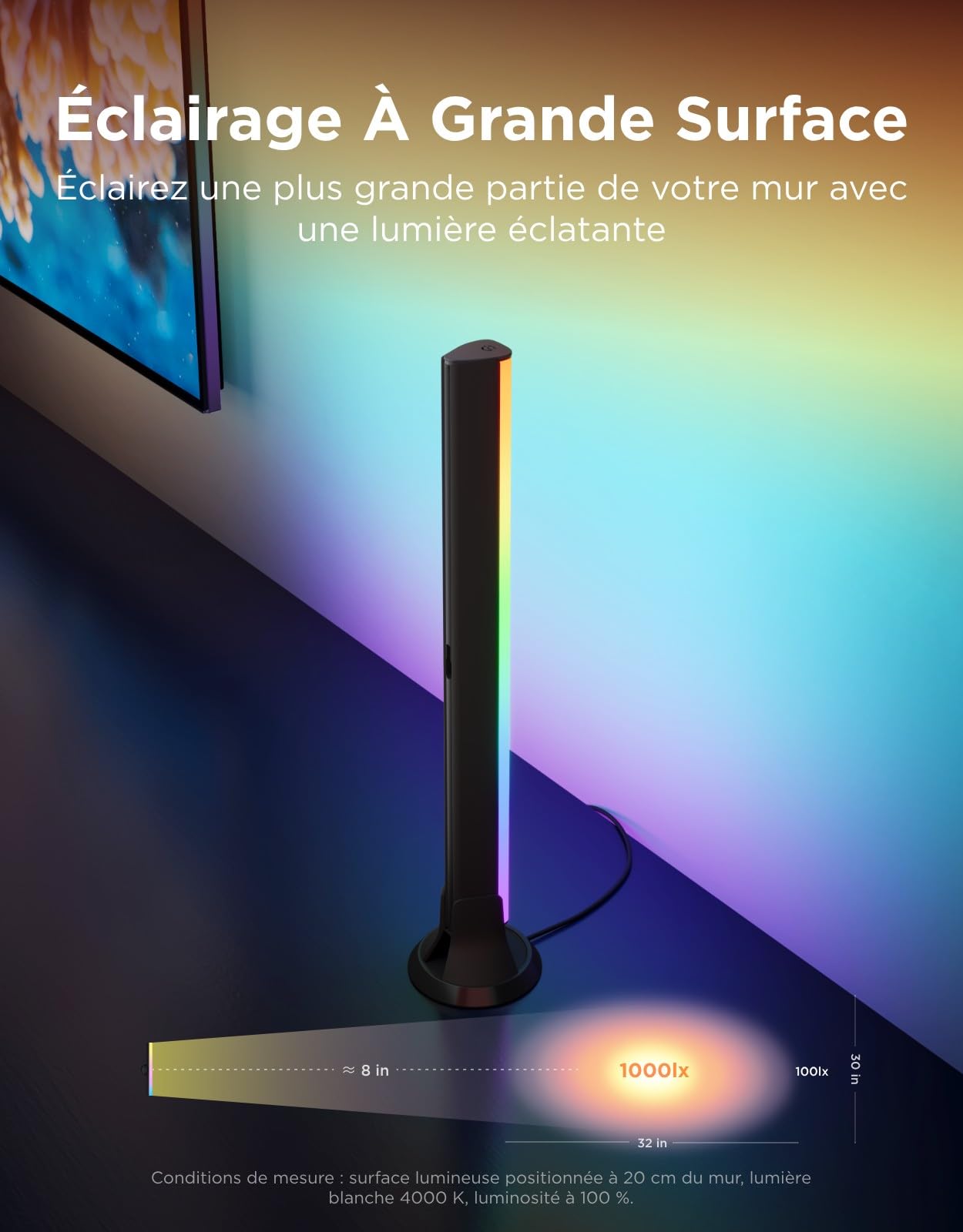 Govee RGBWIC TV Light Bars, Rétroéclairage WiFi pour TV 45-70 pouces