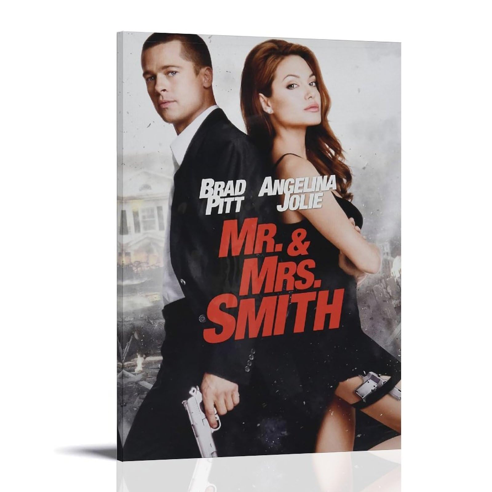 Urauih Frame-Style Mr. & Mrs. Smith Movie Poster Bedroom Living Room Wall Art Deco Poster 20X30inch(50X75cm)