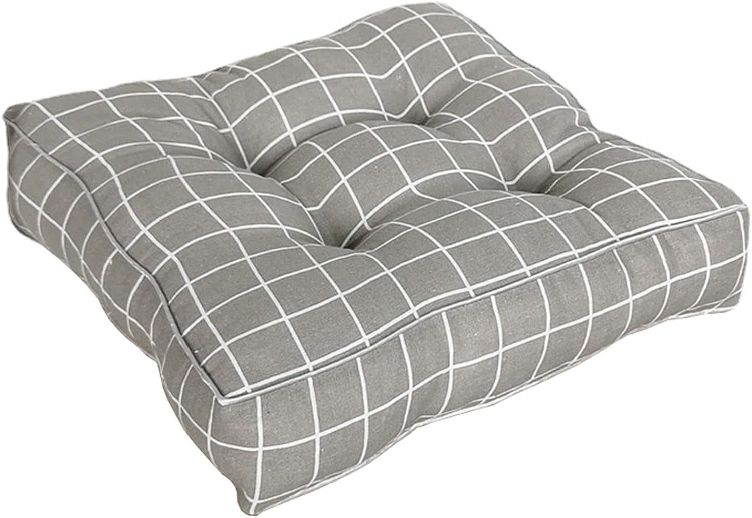 WJXBoos Chair Pads and Cushions for Dining Chair Linen Seat Pads Thick Tatami Seat Cushions Square Futon Kitchen Chair Cushions (M,16"*16"*4")