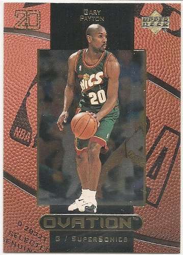 ゲイリー・ペイトン　シアトル・ソニックス サイン入りバスケットボール ゲーリー・ペイトン バスケット カード シアトル SUPER SONICS Gary