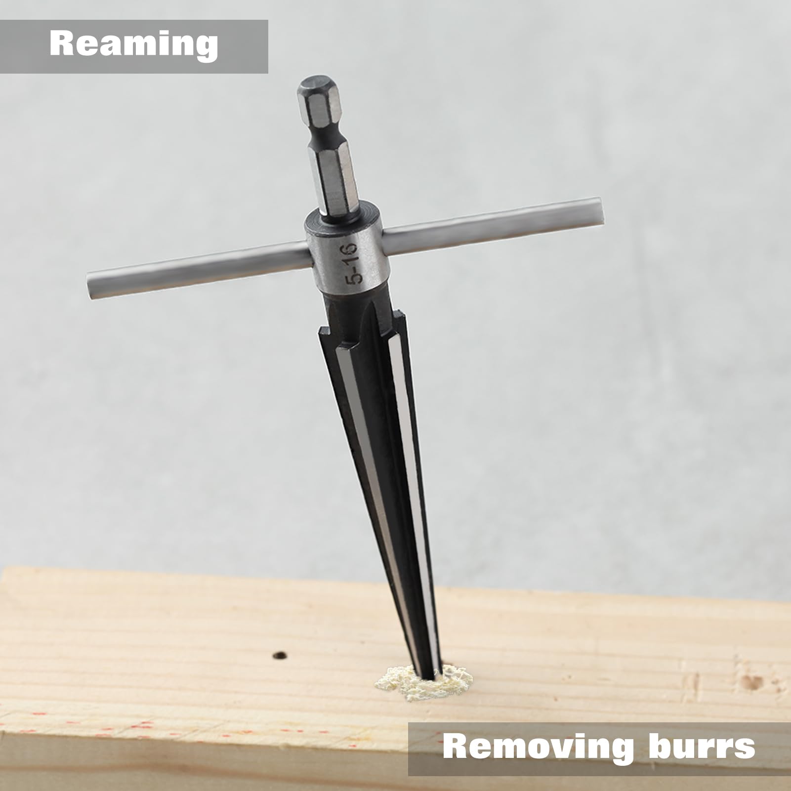 LEONTOOL 2 Pcs Tapered Reamer Set, T Handle Taper Reamer Set, Straight Fluted Pipe Reamer Tool, Guitar Reamer - Image 3